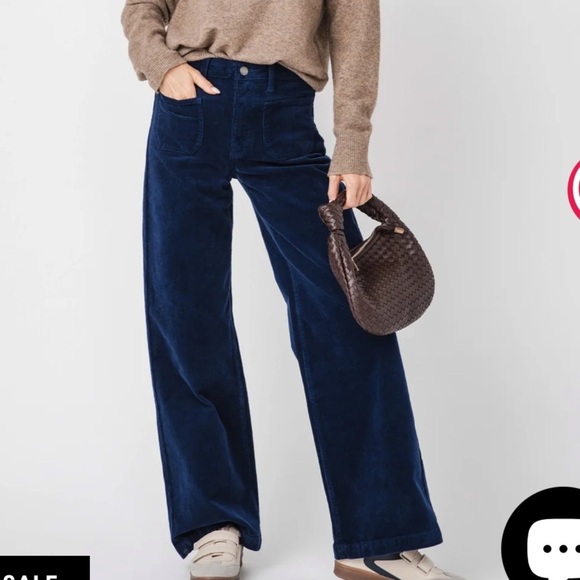 Anthropologie Sadie & Sage Corduroy Wide Leg Cropped Pants - Picture 1 of 10
